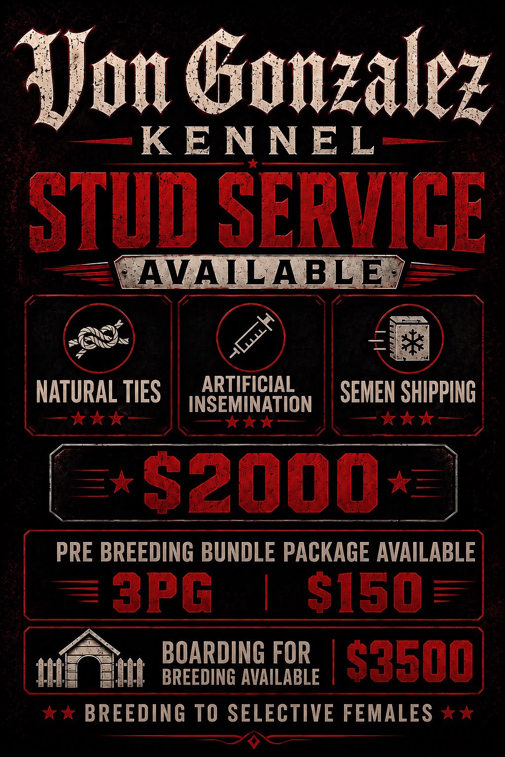 Von Gonzalez Kennel Stud Service